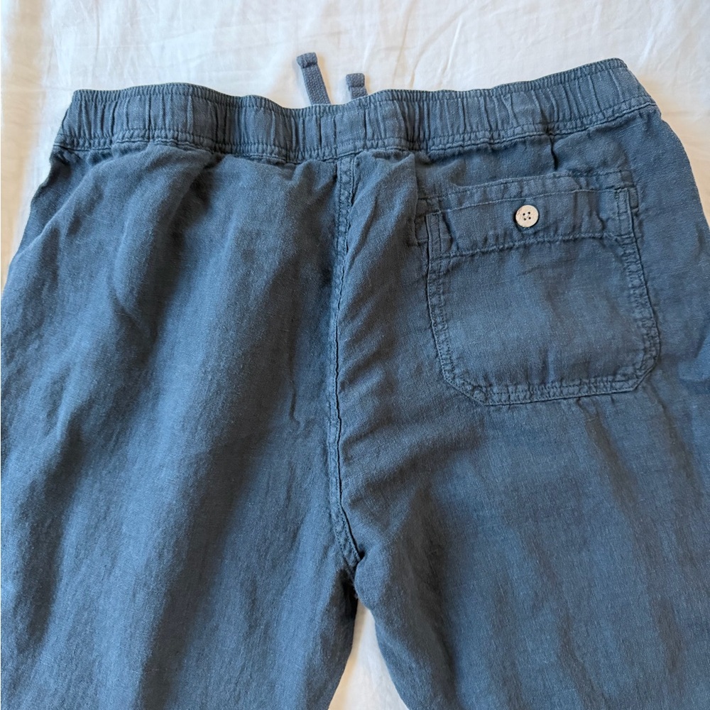 Faherty Blue Drawstring Linen Pants - image 3